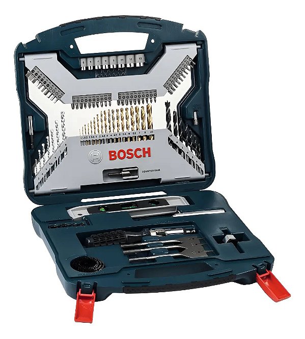 Set Acessórios X-Line 100pçs Kit Pontas Brocas Titânio bosch