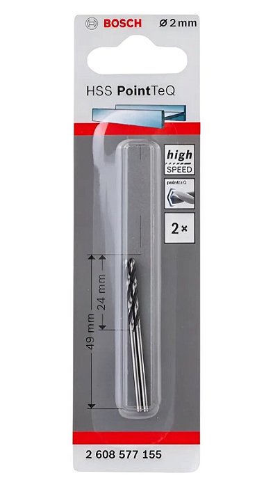 Broca para Metal PointTeQ 2,0mm 2UN BOSCH 2608577155