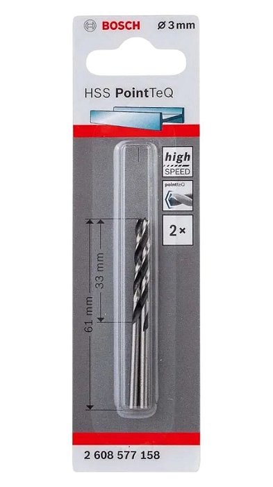 Broca P/Metal Hss-pointteq 3,0mm Com 2PÇS Bosch - 2608577158