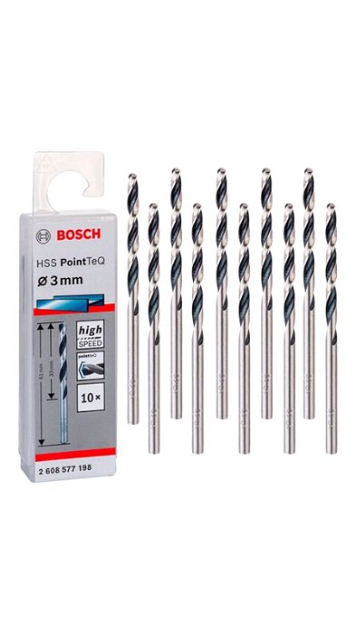 Jogo De Brocas Hss Pointteq 3.0mm 10 Peças Bosch