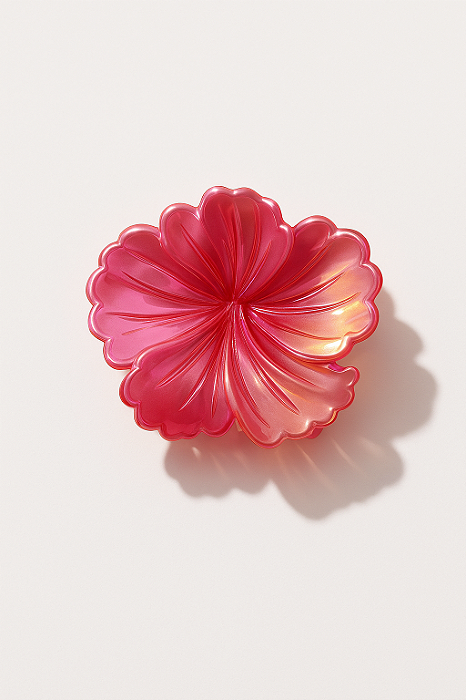 Presilha Acrílica Flor 5 Pétalas – Rosa