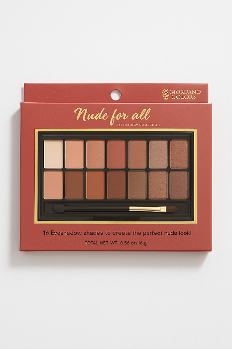 Paleta de Sombras Giordano Colors Nude for All – 16 Tons Neutros