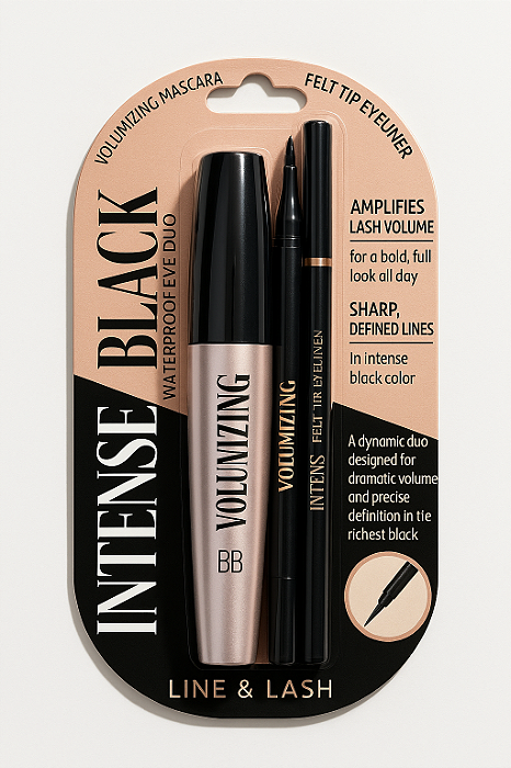 Duo Olhos à Prova d’Água Intense Line & Lash – Máscara e Delineador