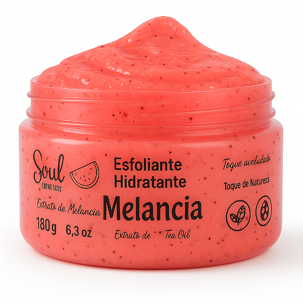 Hidratante Esfoliante de Melancia Corpo e Rosto Soul Cosméticos