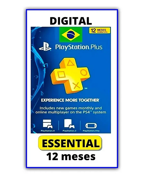 PlayStation Plus Essencial 12 Meses PS4 - PS5 Mídia Digital