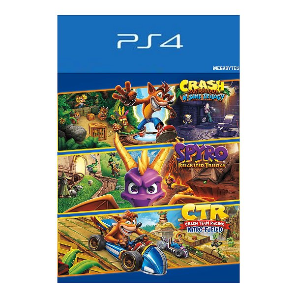 Pacote Triplo Crash + Spyro PS4 Mídia Digital