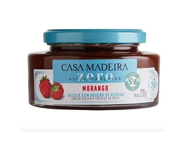 Geleia de Morango Zero açúcar Casa Madeira