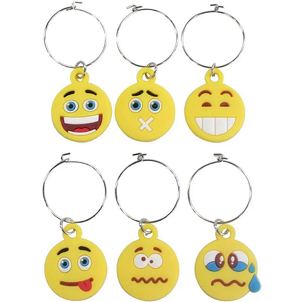 Marcadores de taça Dinasty emoji 6 peças