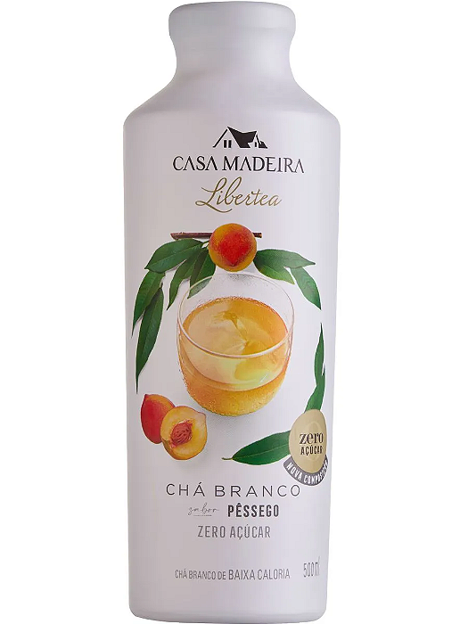 Chá branco Casa Madeira sabor pêssego 500ml