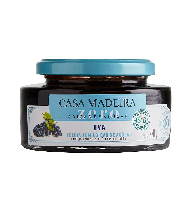 Geleia de uva  Zero açúcar Casa Madeira