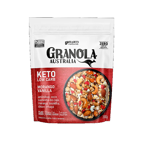 Granola Australia Keto Low Carb Morango Vanilla - 300g