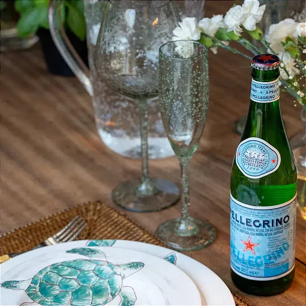 Taça Champanhe Acrílico Detalhes Bolhas Verde Unidade -  296ml