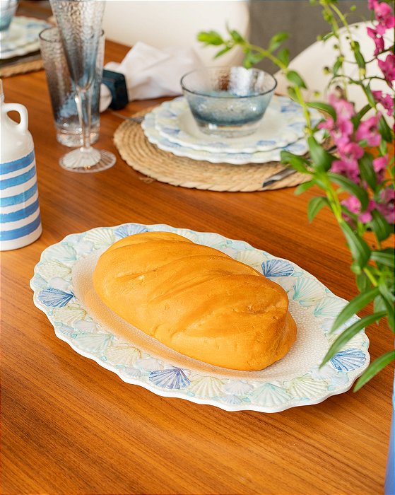 Travessa em Melamina/Acrílico Conchas Área Externa - 40x26cm
