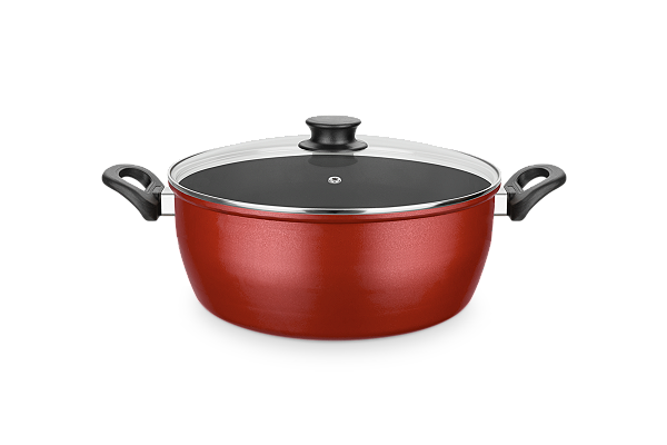 CALDEIRÃO VERMELHO ANTIADERENTE GULÊ 28CM