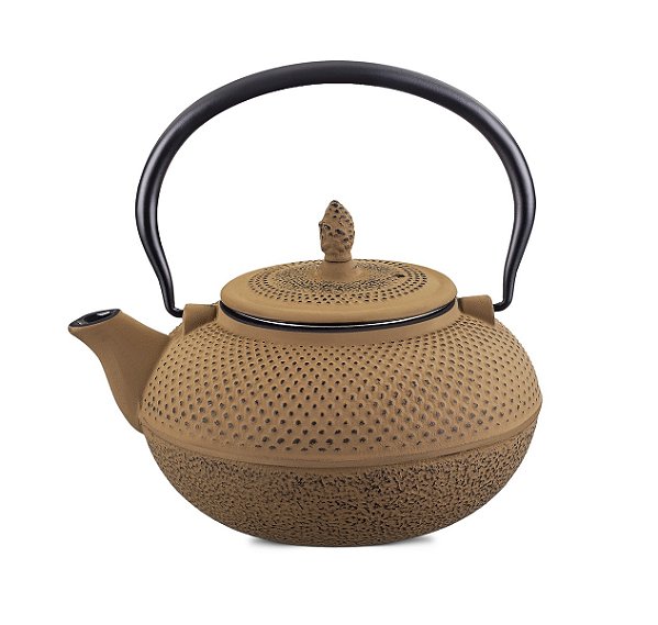 CHALEIRA AMARELA LINHA FERRO FUNDIDO MTA 1,5L COM CESTO INFUSOR