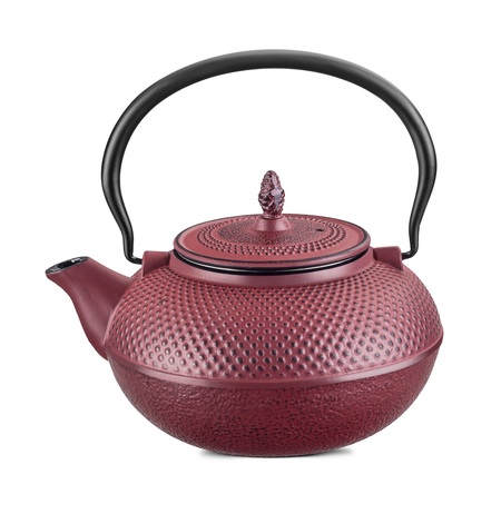 CHALEIRA VERMELHA LINHA FERRO FUNDIDO MTA 1,5L COM CESTO INFUSOR