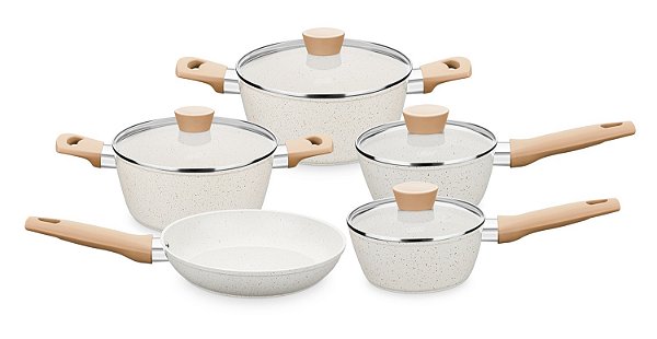 CONJUNTO 05 PANELAS MTA LINHA CARMELA VANILLA