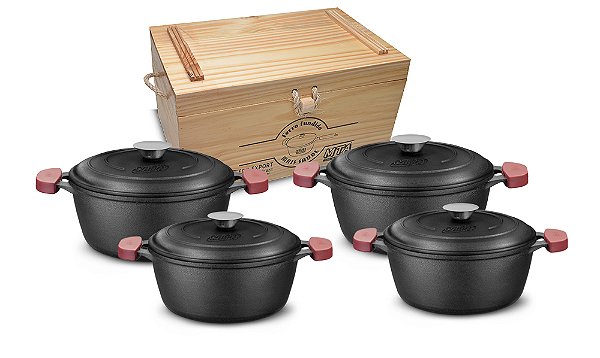 CONJUNTO DE PANELA DE FERRO FUNDIDO MTA FORNO E FOGÃO 8418