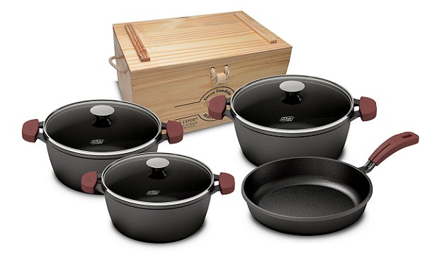 CONJUNTO DE PANELA DE FERRO FUNDIDO MTA FORNO FOGÃO 8382