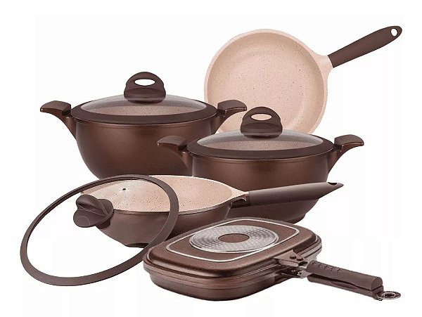 CONJUNTO DE PANELA LINHA BELGA MTA 5 PEÇAS