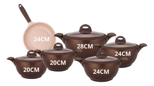 CONJUNTO DE PANELAS BELGA FRIGIDEIRA CAÇAROLA MTA  6 PEÇAS