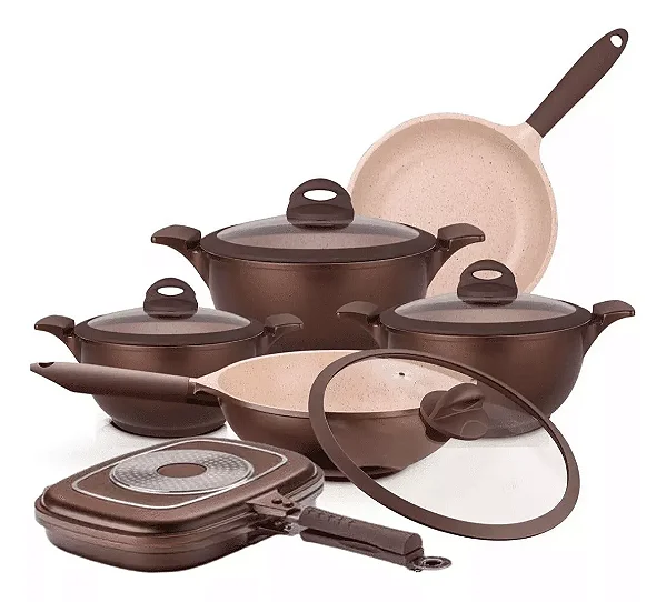 CONJUNTO DE PANELAS BELGA MTA 6 PEÇAS TODOS TIPOS DE FOGÕES