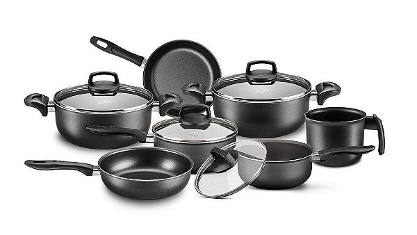 CONJUNTO DE PANELAS LINHA MADRI MTA GRAFITE 7 PEÇAS