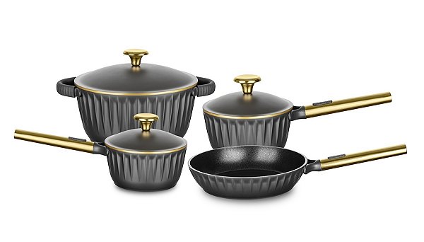 CONJUNTO DE PANELAS MTA CONCEPT GOLD  ALUMINIO INJETADO 4 PC