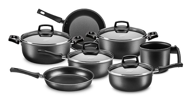 CONJUNTO SAFIRA MTA 7 PEÇAS ALUMINIO ANTIADERENTE GRAFITE