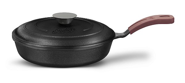 FRIGIDEIRA DE FERRO FUNDIDO COM TAMPA DE FERRO 24 CM MTA 8417