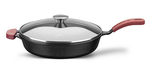 FRIGIDEIRA FERRO FUNDIDO COM TAMPA DE VIDRO 28CM/3,3L LINHA FORNO E FOGÃO MTA