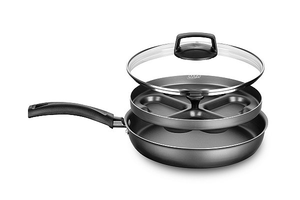 FRIGIDEIRA GRAFITE 22CM MTA ANTIADERENTE OVO POCHÉ CORAÇÃO