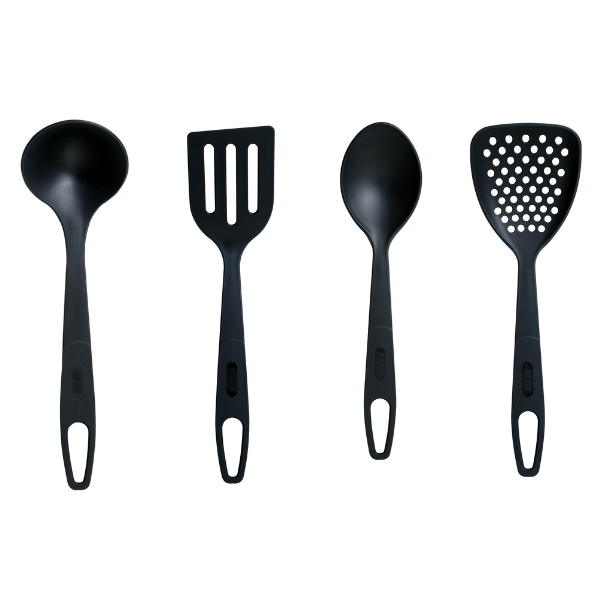 KIT 4 TALHERES EM NYLON PRETA EXCLUSIVO MTA