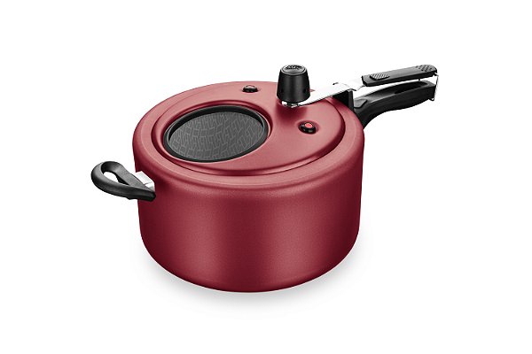 PANELA DE PRESSÃO SUPERIOR MTA COM VISOR CEREJA 6,0 LITROS