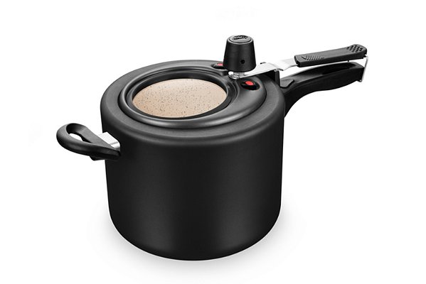 PANELA DE PRESSÃO SUPERIOR MTA COM VISOR PRETA 6,0 LITROS