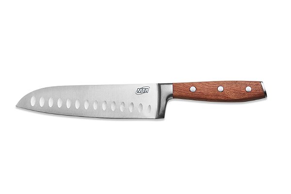 MTA FACA SANTOKU FATIAR E PICAR 7 MONOBLOCO CABO MADEIRA