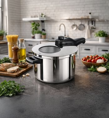 PANELA DE PRESSAO INOX COM VISOR MTA 4,5 LITROS 6010 INDUÇÃO