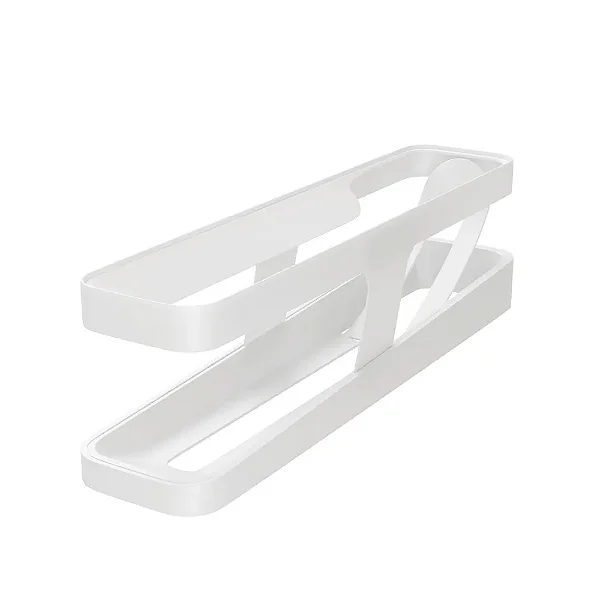 Porta Ovos com Rolamento Automático em Plástico Branco - LYOR