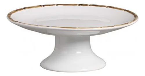 Porta Petit Four com Pé em Porcelana 20cm x 10cm - Scalla