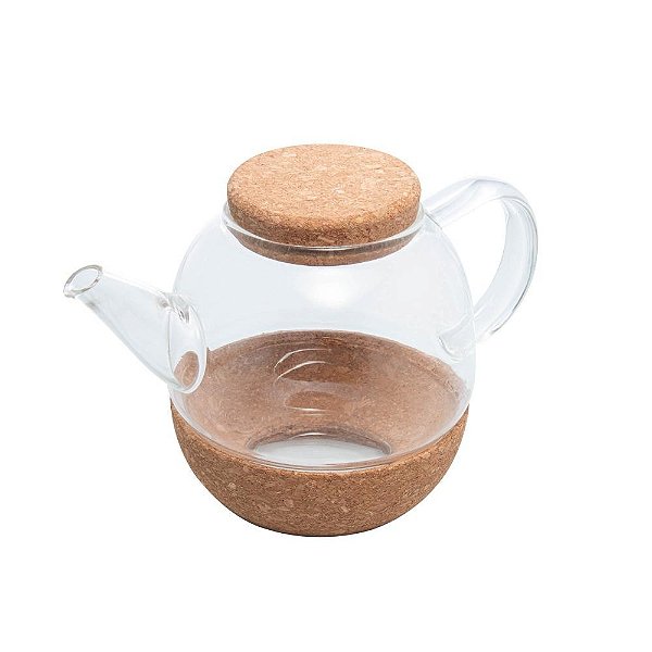 Chaleira de Vidro Borossilicato com Tampa em Rolha 800ml - Wolff