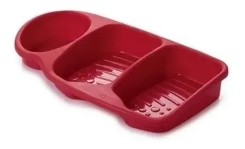 Porta Detergente e Esponja Vermelho - Plasútil