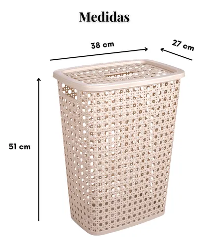 Cesto plástico de roupa 32L - Organizador Prático e Elegante