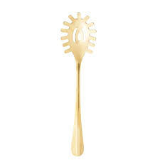 Pegador de Macarrão de Aço Inox Positano Dourado 27,5cm - LYOR