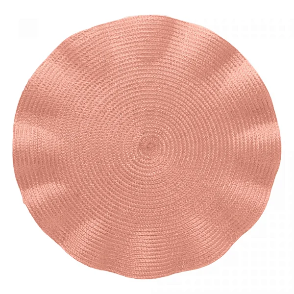 4 Lugares Americano de Poliéster com Babado Rosa 38cm - WOLFF