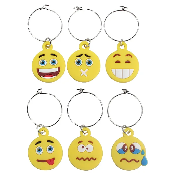 Jogo de Marcadores de Taças - 6 marcadores de Taça em Níquel e PVC - FULL FIT