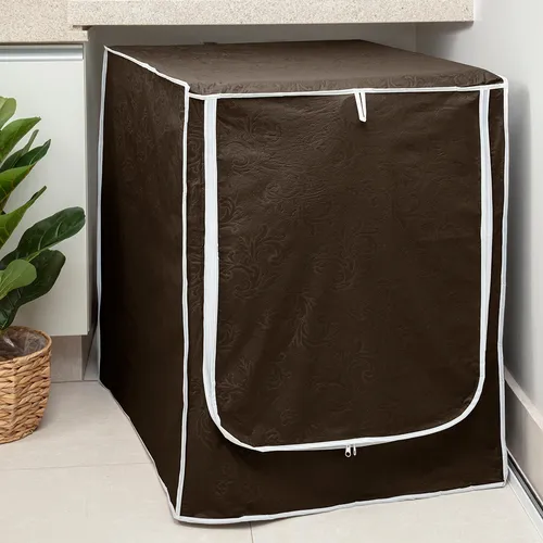 Capa para Máquina de Lavar Roupa G Marrom - PVC Flanelado - MAXXIMO