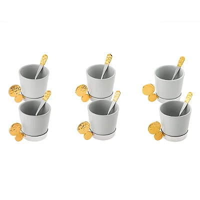 Jogo de Xícaras de Café Riveira Nocc - RIVA 6 Peças
