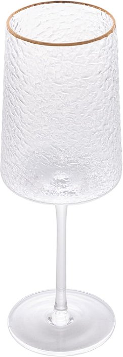 Conjunto de 2 Taças para Vinho de Cristal com Fio de Ouro 600ml - WOLFF