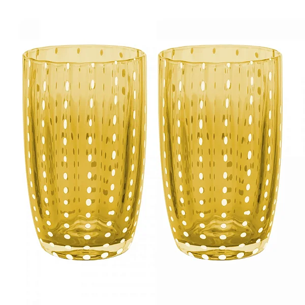 Conjunto de 2 Copos Altos de Vidro Orquídea Âmbar 500ml - WOLFF