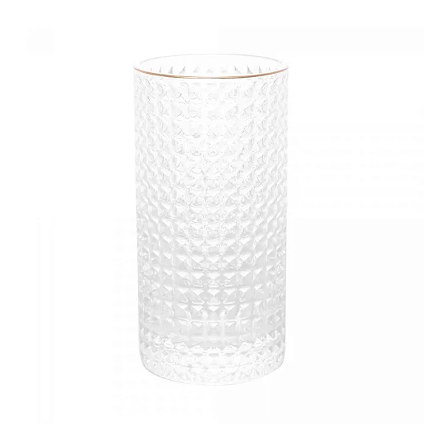 Conjunto de 2 Copos Altos de Vidro com Borda Dourada Spike - WOLFF 400ml